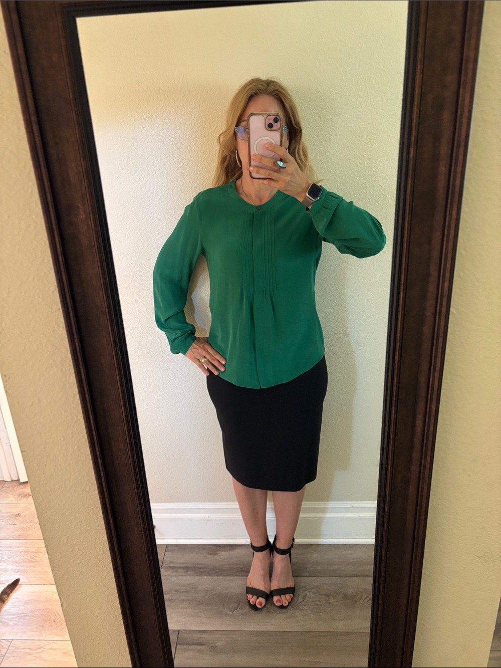 Banana Republic Green Silk Blouse, size medium